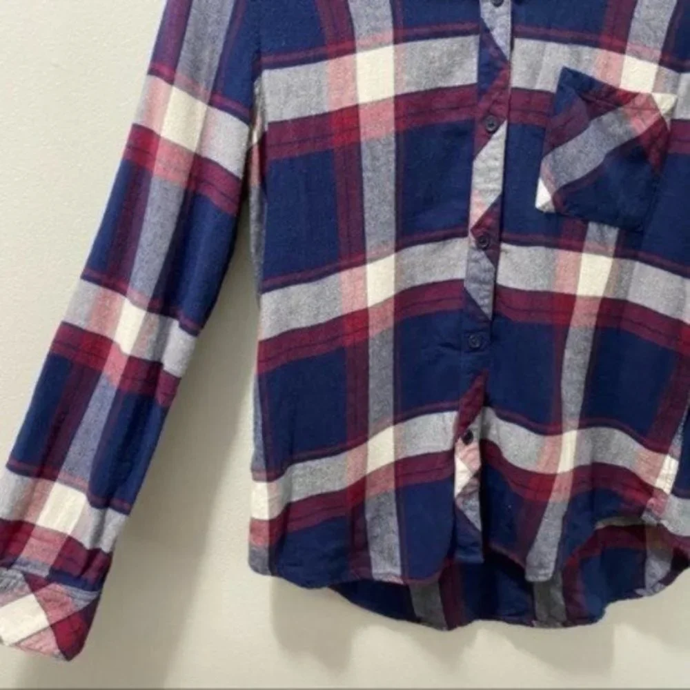 Rails Navy Purple Hunter Catalina Wine Plaid Button Down Shirt Size Small - Picture 5 of 9
